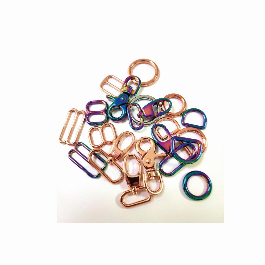 Colorful Alloy Steel Snap Hook Ring Buckle Nickel Chrome Brass Rose-1