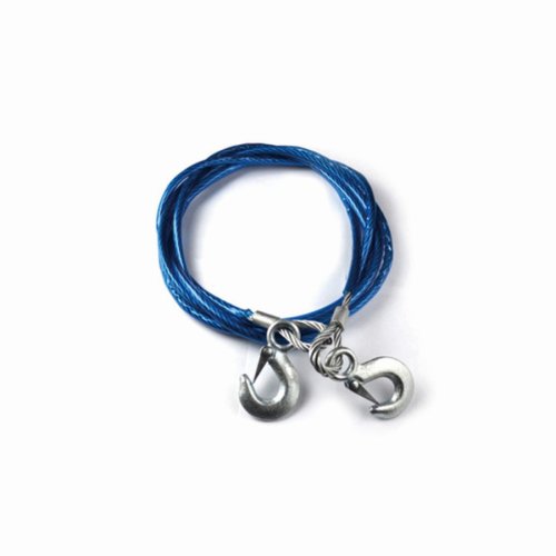 Heavy Duty 5000kg Load Plastic Coated Steel Wire Tow Rope & Carabiner Hooks